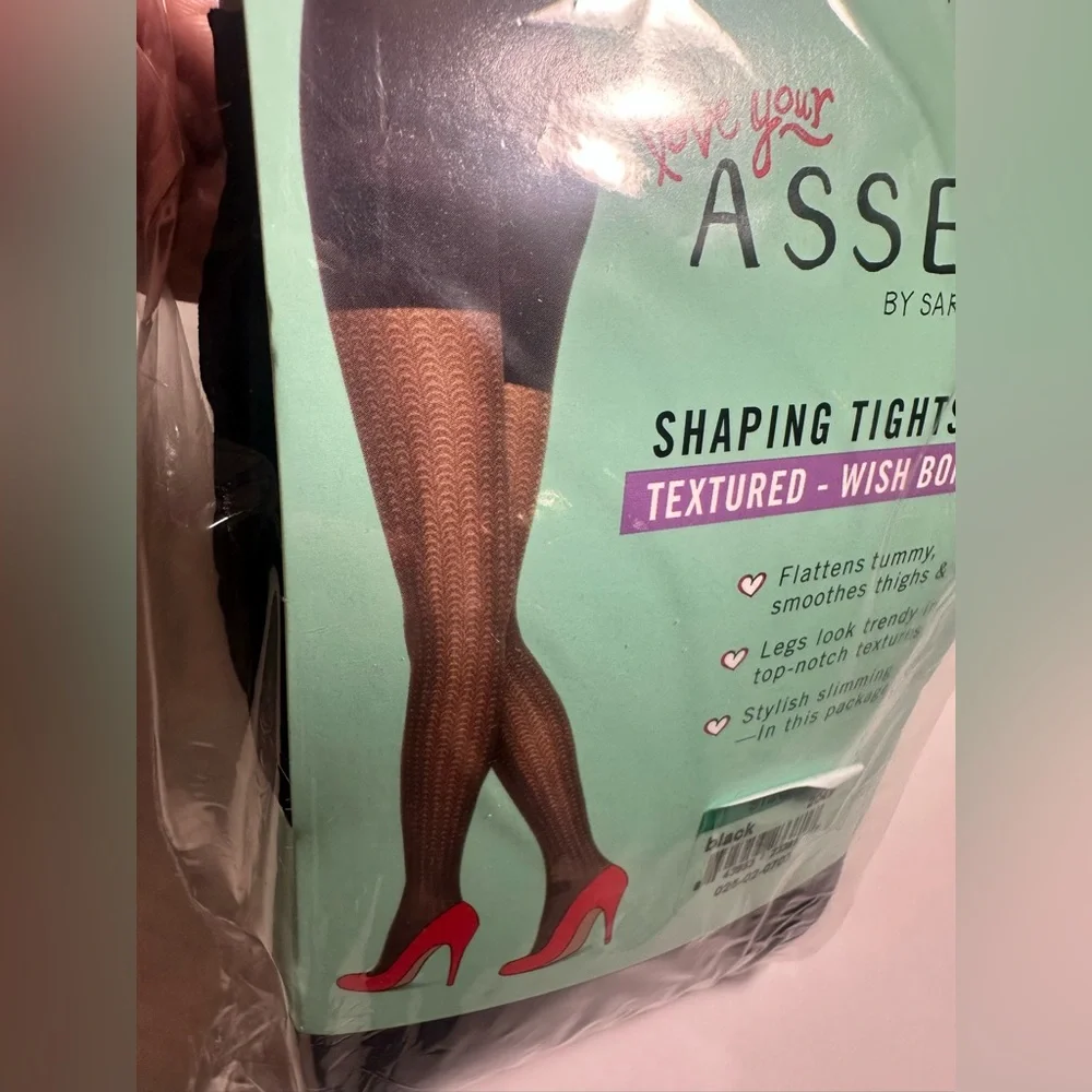 SPANX Assets by Sara Blakely Shaping Tights Women's‎ 3 Black Textured Wish Bone